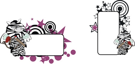 zebra plush cartoon copyspace in vector formatのイラスト素材