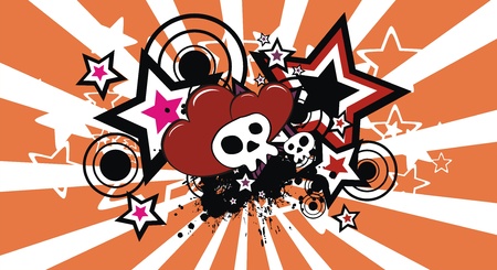 star skull backround in vector formatのイラスト素材