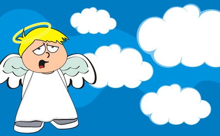 kid angel cartoon background in vector formatのイラスト素材