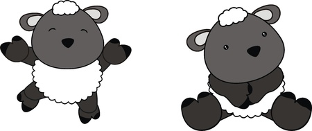 sheep baby cartoon in vector formatのイラスト素材