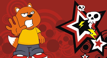 fox kid cartoon background in vector formatのイラスト素材