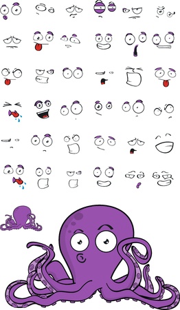 octopus cartoon set のイラスト素材
