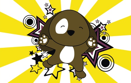 puppy jump cartoon background  のイラスト素材