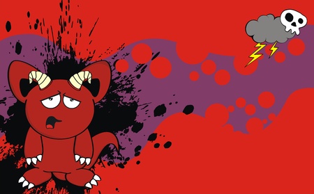 demon cartoon background のイラスト素材