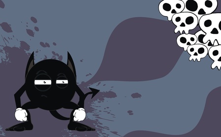 demon black  cartoon background のイラスト素材