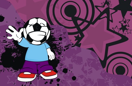 soccer kid cartoon backgroundのイラスト素材