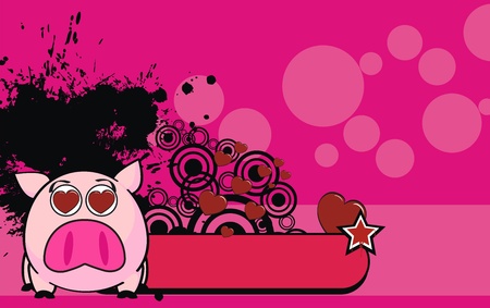 pig ball cartoon background in vector formatのイラスト素材