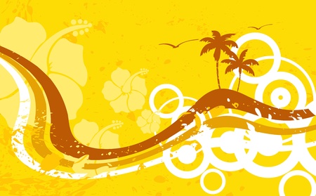 hawaiian tropical beach background in vector formatのイラスト素材