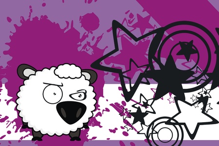 sheep baby cartoon background in vector formatのイラスト素材