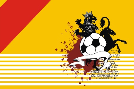 heraldic soccer lion background in vector formatのイラスト素材