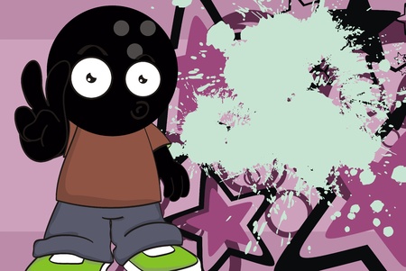 bowling kid cartoon background in vector formatのイラスト素材