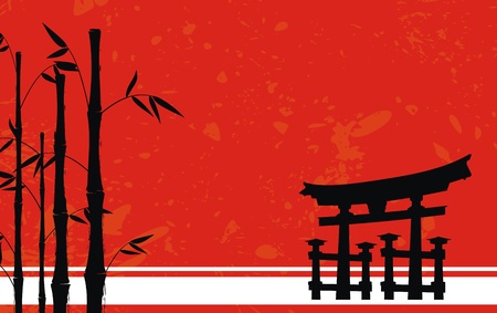 japan bamboo background in vector formatのイラスト素材