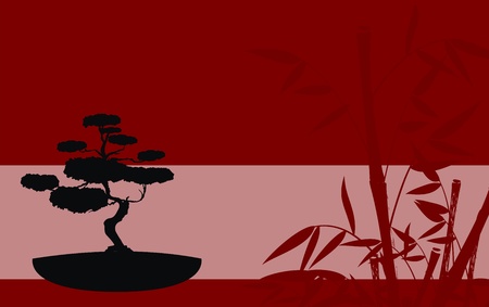 japan bamboo background in vector formatのイラスト素材