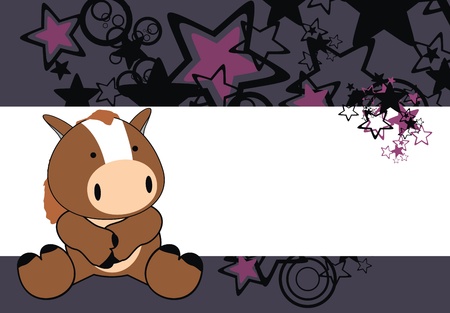 horse baby cartoon sit background in vector formatのイラスト素材