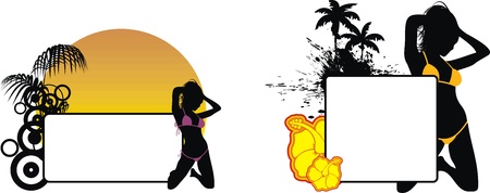 tropical hawaii girl copyspace in vector formatのイラスト素材