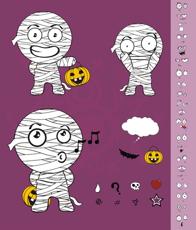 mummy hallooween cartoon のイラスト素材