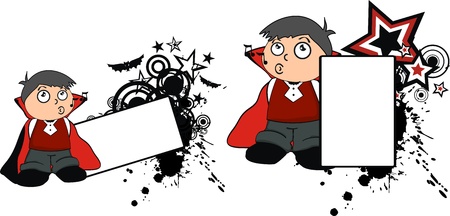 vampire kid cartoon copyspace in vector formatのイラスト素材