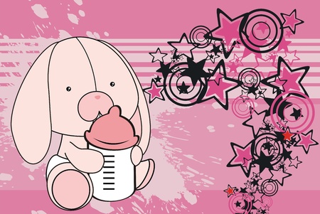 bunny baby cartoon background in vector formatのイラスト素材