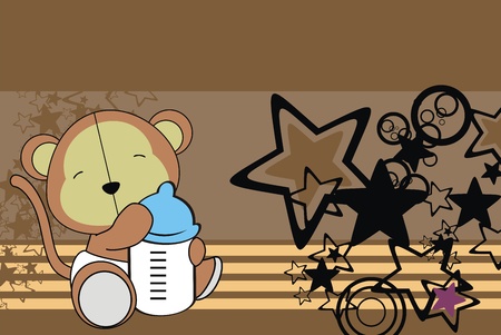 monkey baby cartoon background in vector formatのイラスト素材