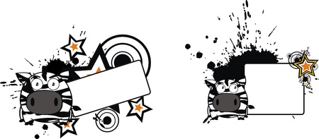 zebra ball cartoon copyspace in vector formatのイラスト素材