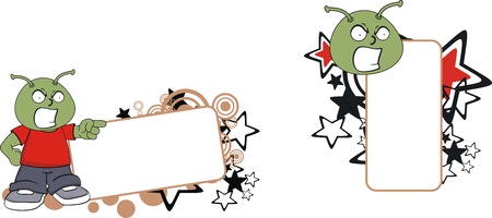 alien cartoon copyspace in vector formatのイラスト素材