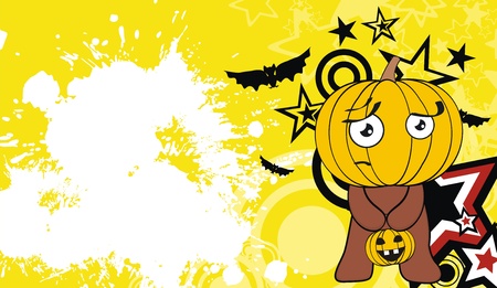 pumpkin child cartoon hallooween background in vector formatのイラスト素材