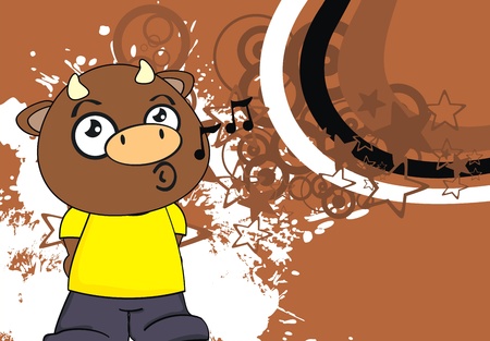bull kid cartoon background in vector formatのイラスト素材