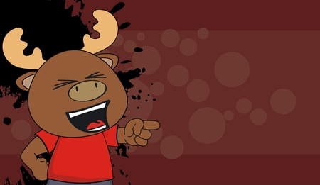 reindeer kid cartoon background in vector formatのイラスト素材