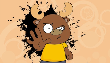 reindeer kid cartoon background in vector formatのイラスト素材