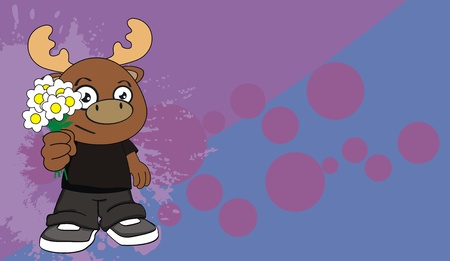 reindeer kid cartoon background in vector formatのイラスト素材