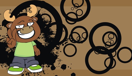 reindeer kid cartoon background in vector formatのイラスト素材
