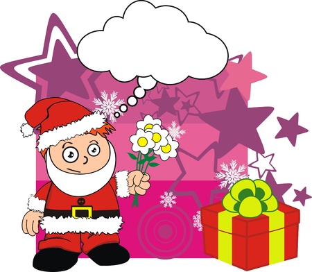claus xmas kid cartoon sticker in vector formatのイラスト素材