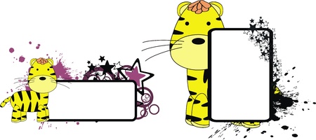 tiger plush cartoon のイラスト素材