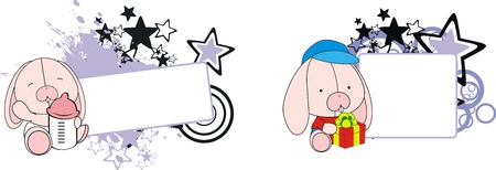 bunny baby cartoon copyspace  in vector formatのイラスト素材