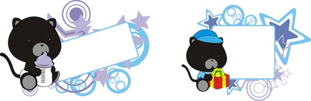 panther baby cartoon copyspace  in vector formatのイラスト素材
