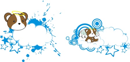 hamster angel cartoon cloud copyspaceのイラスト素材