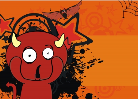 demon funny cartoon background in vector formatのイラスト素材