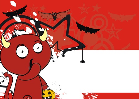 demon funny cartoon background in vector formatのイラスト素材