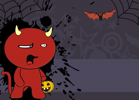 demon funny cartoon background in vector formatのイラスト素材