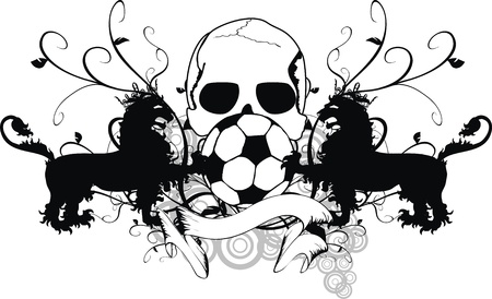 heraldic soccer coat of arms crest in vector formatのイラスト素材