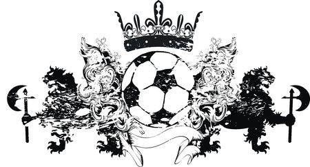 heraldic soccer coat of arms crest in vector formatのイラスト素材