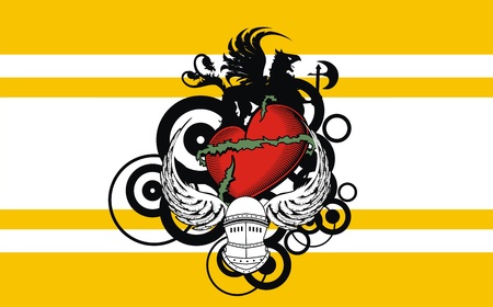 heraldic heart coat of arms backgroundのイラスト素材