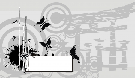 chinese bamboo background in vectro format very easy to editのイラスト素材