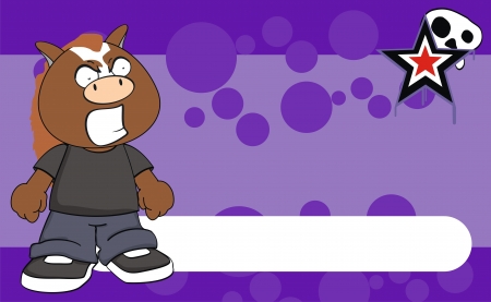 horse kid cartoon background のイラスト素材