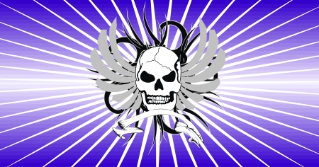 skull tribal tattoo vector background in vector format very easy to editのイラスト素材