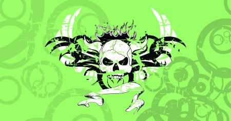 skull tribal tattoo vector background in vector format very easy to editのイラスト素材