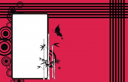 chinese bamboo background butterfly in vector formatのイラスト素材
