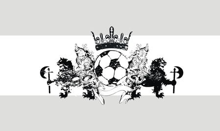 heraldic shield coat of arms soccer in vector formatのイラスト素材