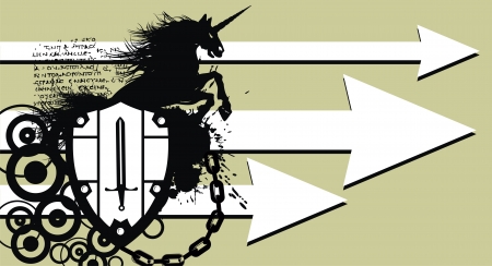 heraldic unicorn coat of arms wallpaper in vector formatのイラスト素材