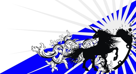 heraldic unicorn coat of arms wallpaper in vector formatのイラスト素材
